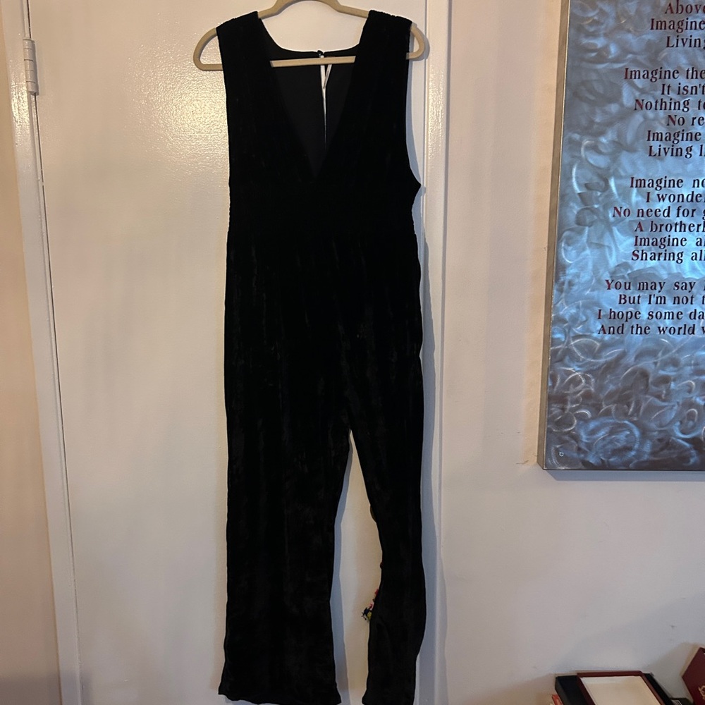 Free People Black Velvet Jumpsuit